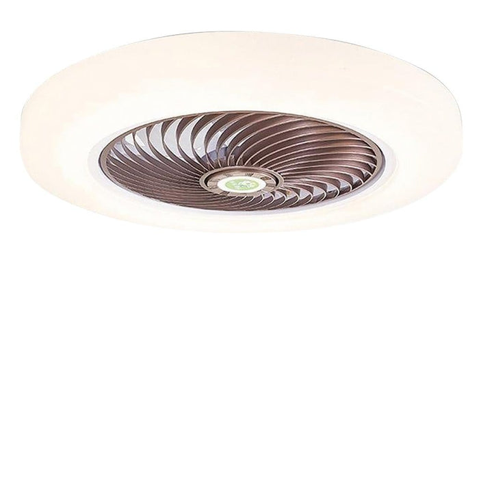 Large Round Acrylic Modern Flush Mount Bladeless Ceiling Fan With LED Light Remote Control