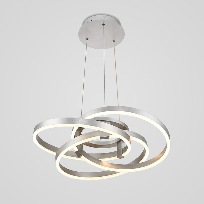 Interwoven Abstract Design 3 Light Chandelier Gold Finished Metal Ceiling Light