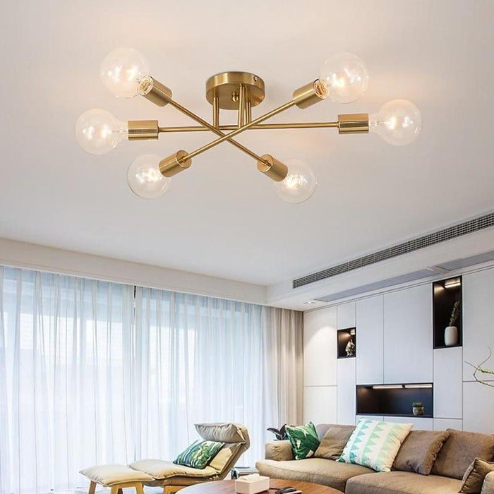 Geometrical Linear Modern Sputnik Flush Mount Light LED Ceiling Light