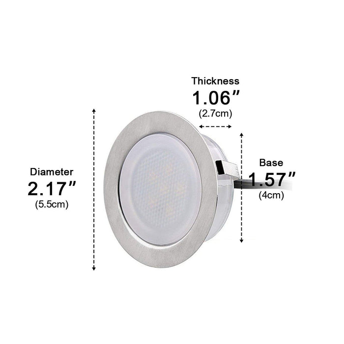 LED Deck Stair Lights - Outdoor Recessed Step Lighting, In-ground Garden Pathway Fixtures - Stainless Steel, Waterproof