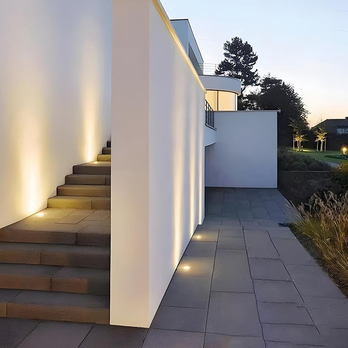 LED Deck Stair Lights - Outdoor Recessed Step Lighting, In-ground Garden Pathway Fixtures - Stainless Steel, Waterproof