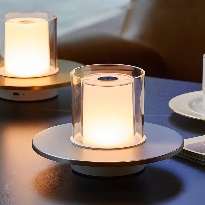 LED Dimmable Touch Sensitive Table Lamp - Rechargeable Cordless Design, Modern Accent Light