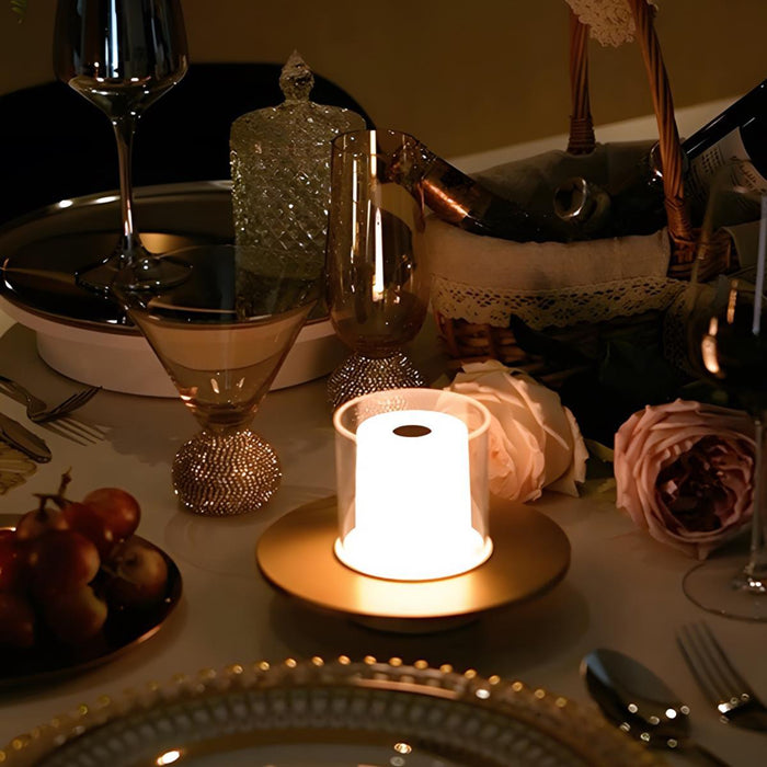 LED Dimmable Touch Sensitive Table Lamp - Rechargeable Cordless Design, Modern Accent Light