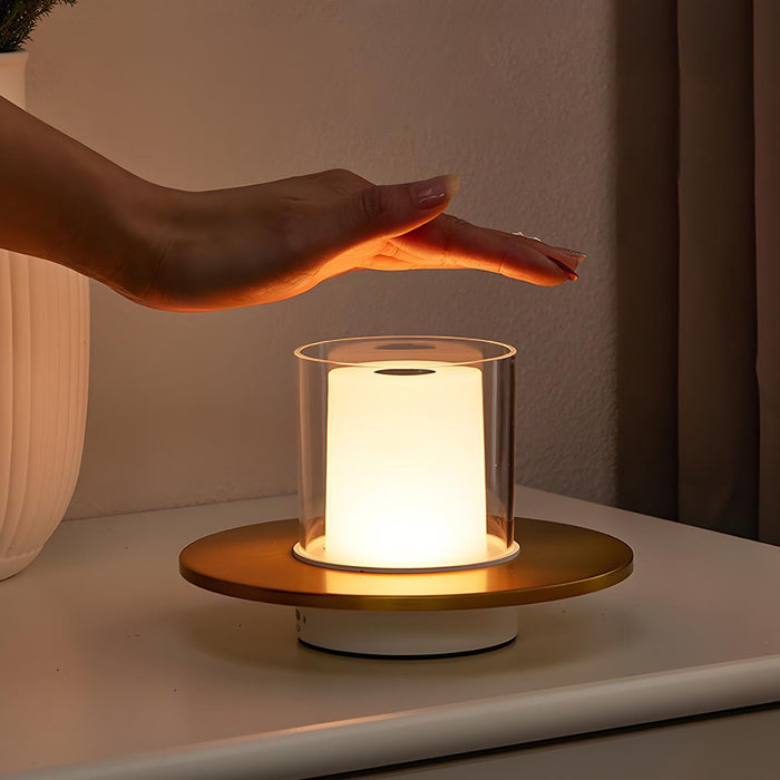 LED Dimmable Touch Sensitive Table Lamp - Rechargeable Cordless Design, Modern Accent Light