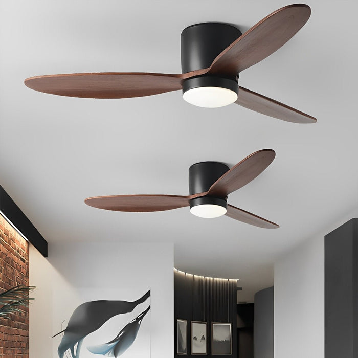 Nordic Ceiling Fan with Light - Silent DC Motor, Remote Control - Low Profile, Dimmable LED