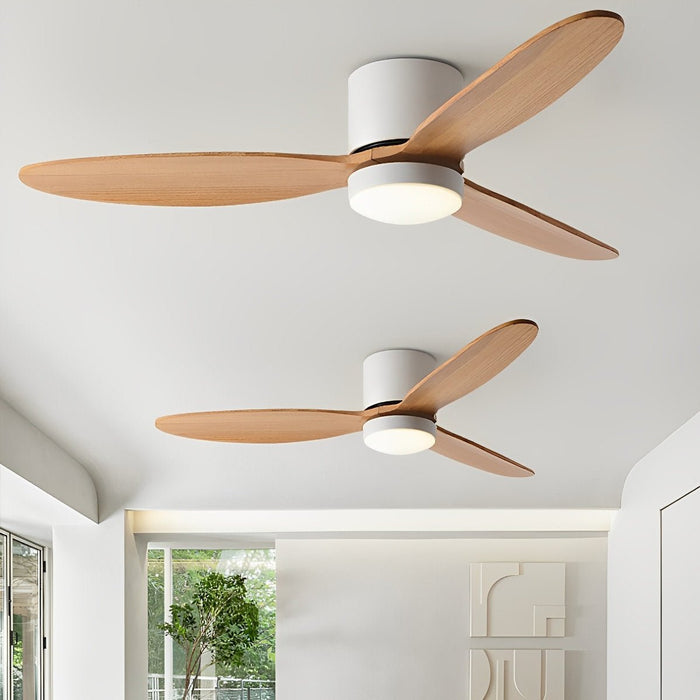 Nordic Ceiling Fan with Light - Silent DC Motor, Remote Control - Low Profile, Dimmable LED