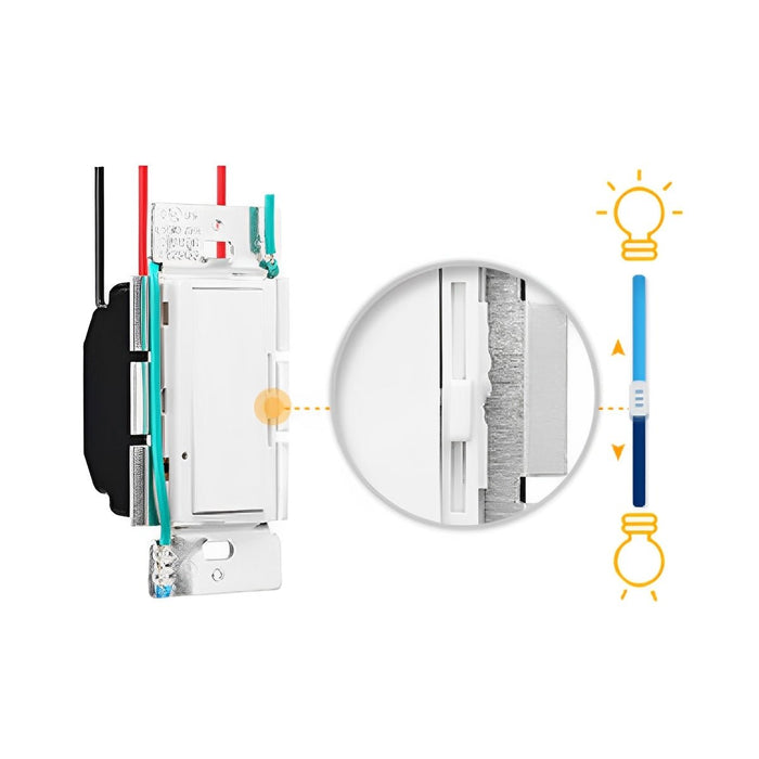 LED Light Dimmer Switch - Triac Wall Controller - Smooth Brightness Adjustment for Indoor LED Fixtures