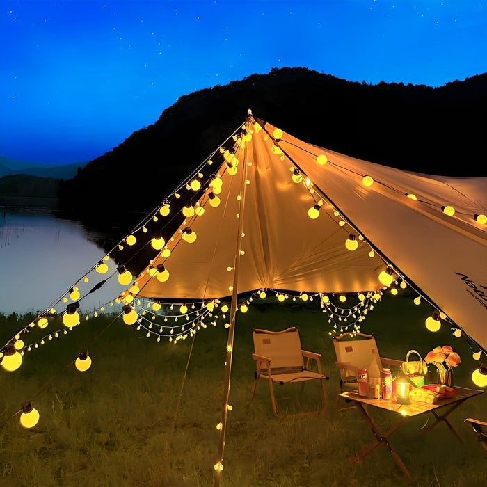 Solar-Powered Outdoor String Lights - Waterproof Shatterproof Globe Bulbs for Patio, Garden, Backyard, Bistro, Party