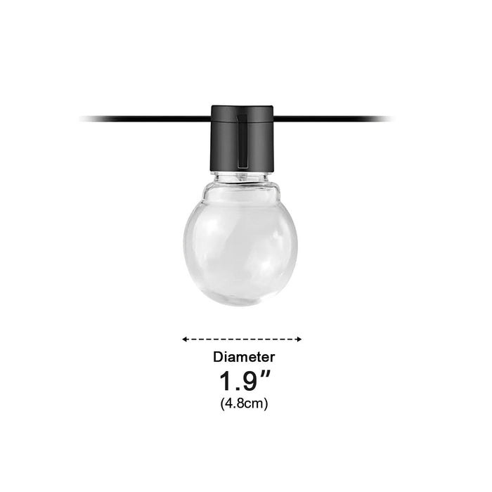 Solar-Powered Outdoor String Lights - Waterproof Shatterproof Globe Bulbs for Patio, Garden, Backyard, Bistro, Party