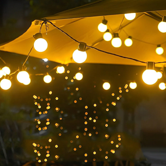 Solar-Powered Outdoor String Lights - Waterproof Shatterproof Globe Bulbs for Patio, Garden, Backyard, Bistro, Party