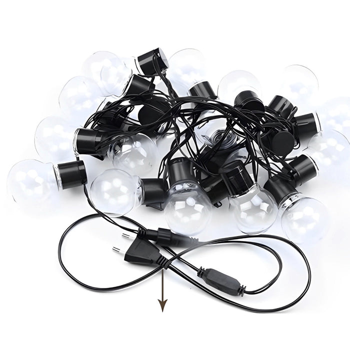 Solar-Powered Outdoor String Lights - Waterproof Shatterproof Globe Bulbs for Patio, Garden, Backyard, Bistro, Party
