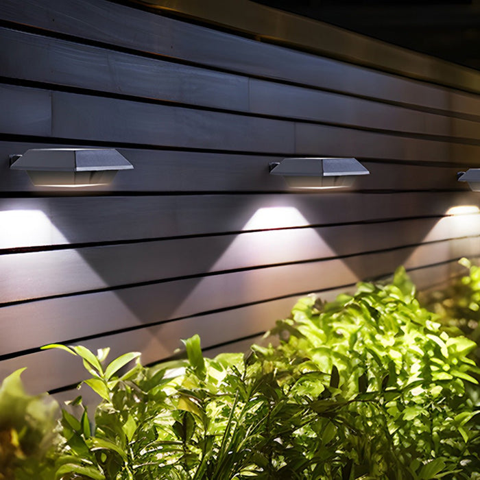 LED Square Outdoor Wall Light - Solar Powered, Waterproof, Dusk-to-Dawn Sensor, Modern Design