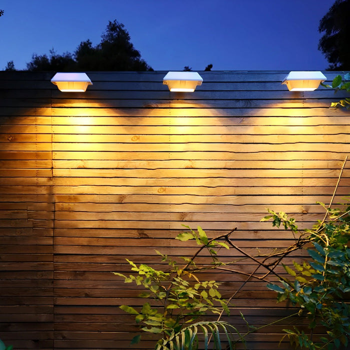 LED Square Outdoor Wall Light - Solar Powered, Waterproof, Dusk-to-Dawn Sensor, Modern Design