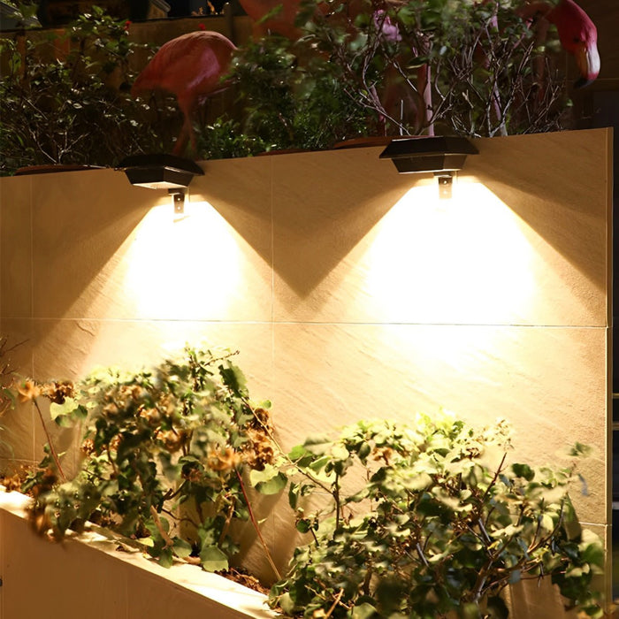 LED Square Outdoor Wall Light - Solar Powered, Waterproof, Dusk-to-Dawn Sensor, Modern Design