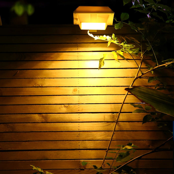 LED Square Outdoor Wall Light - Solar Powered, Waterproof, Dusk-to-Dawn Sensor, Modern Design