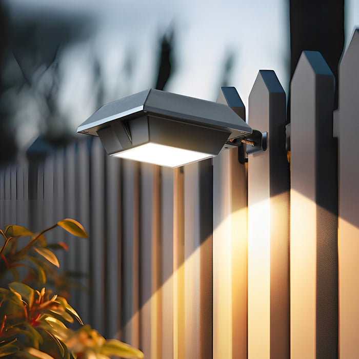LED Square Outdoor Wall Light - Solar Powered, Waterproof, Dusk-to-Dawn Sensor, Modern Design