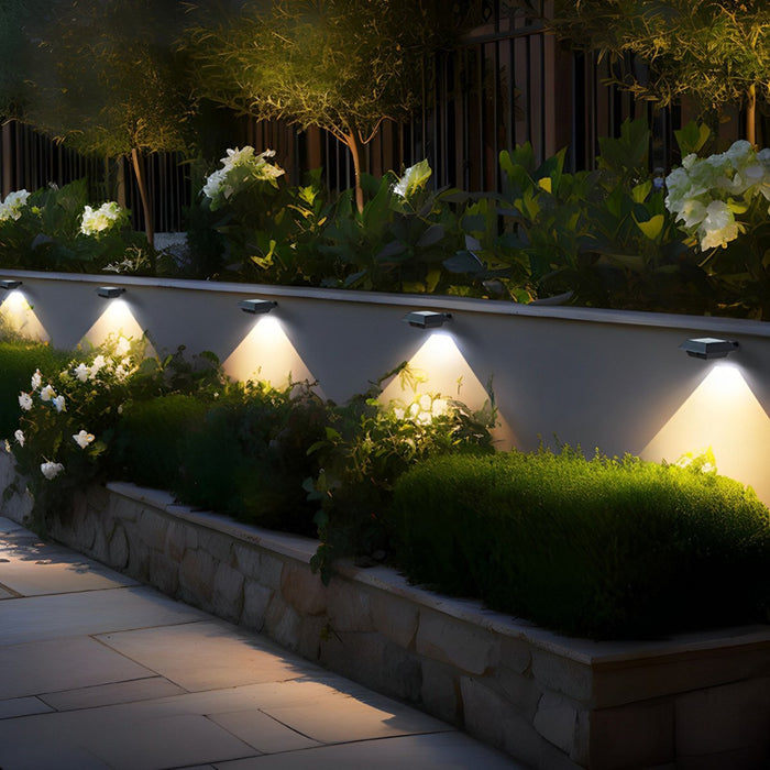 LED Square Outdoor Wall Light - Solar Powered, Waterproof, Dusk-to-Dawn Sensor, Modern Design