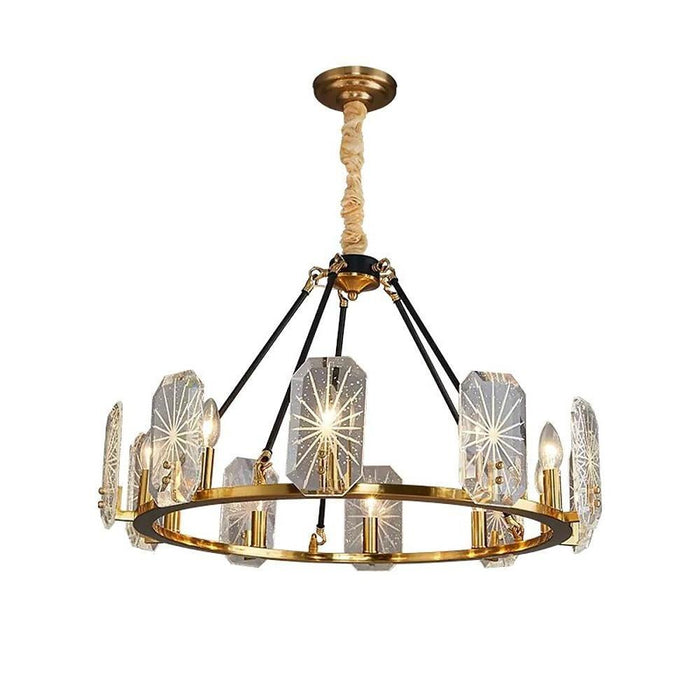 Wagon Wheel Chandeliers - 8 or 10 Lights. Gold Finish