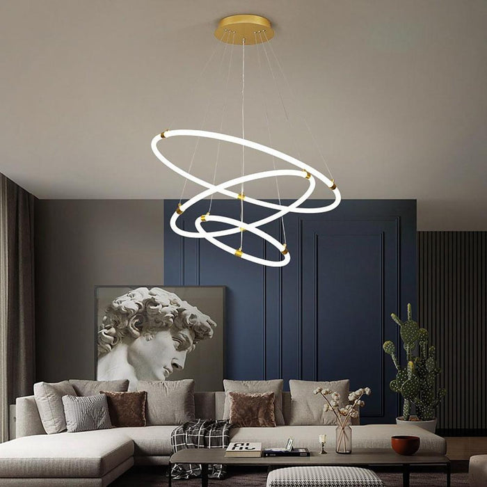 Surround Circle LED Chandelier: 2/3-Light. 4000K. Acrylic