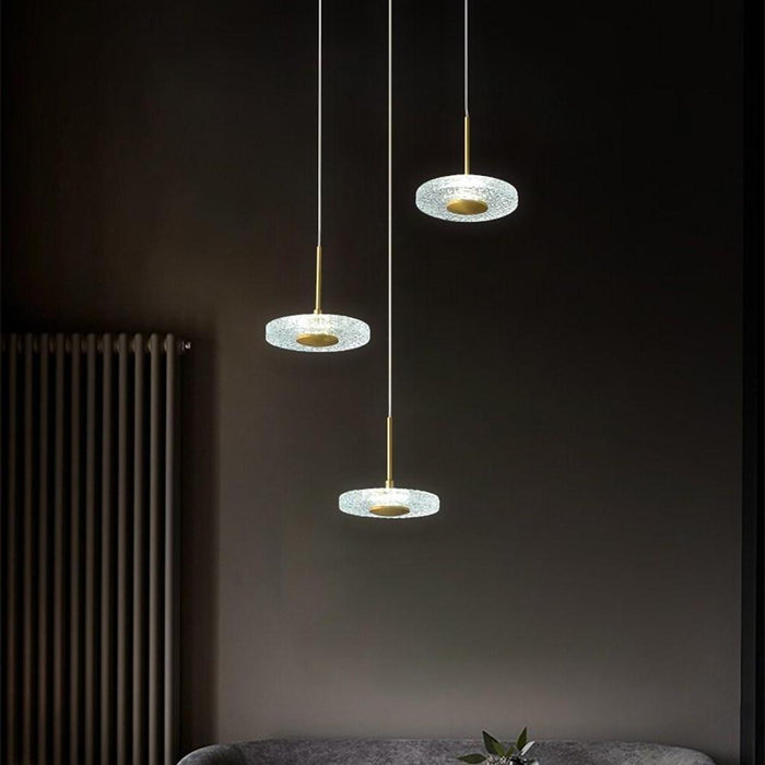 Circular Acrylic Copper LED Gold Nordic Pendant Lighting Hanging Ceiling Lights