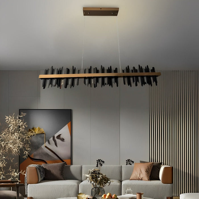 Dimmable LED Postmodern Chandelier - Linear Design, Aluminum Frame, Adjustable Height