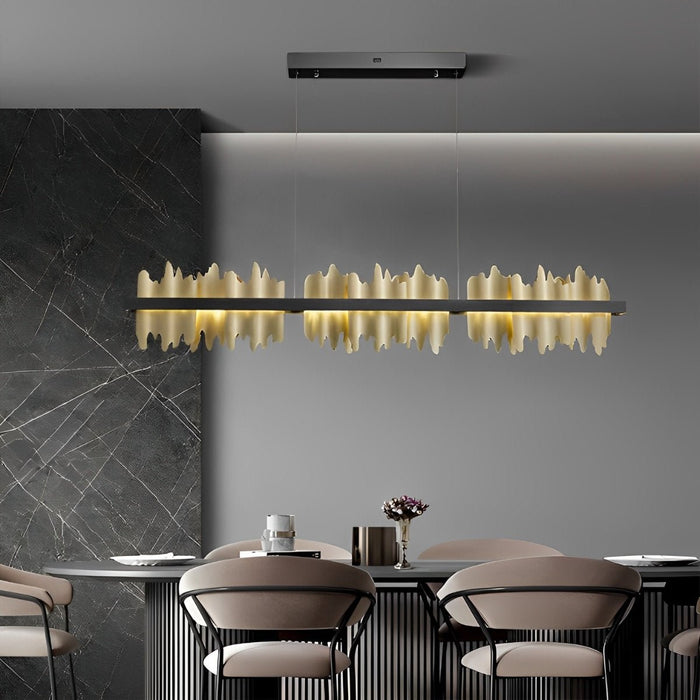 Dimmable LED Postmodern Chandelier - Linear Design, Aluminum Frame, Adjustable Height