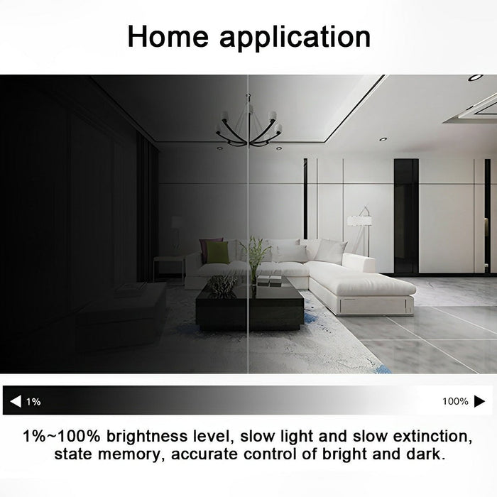 LED Light Dimmer Wall Switch Controller - Seamless Indoor Brightness Adjustment, Modern Design