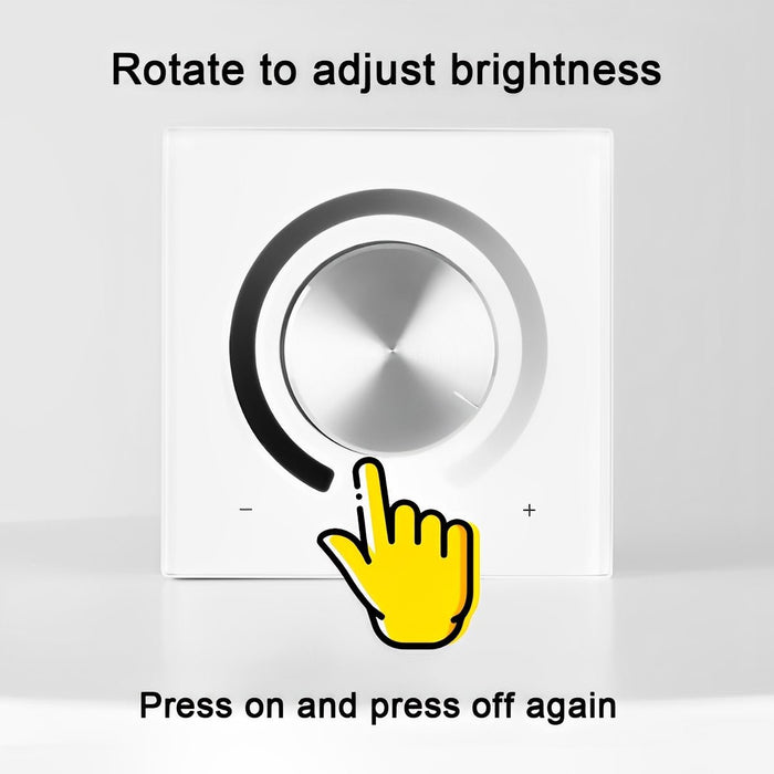 LED Light Dimmer Wall Switch Controller - Seamless Indoor Brightness Adjustment, Modern Design