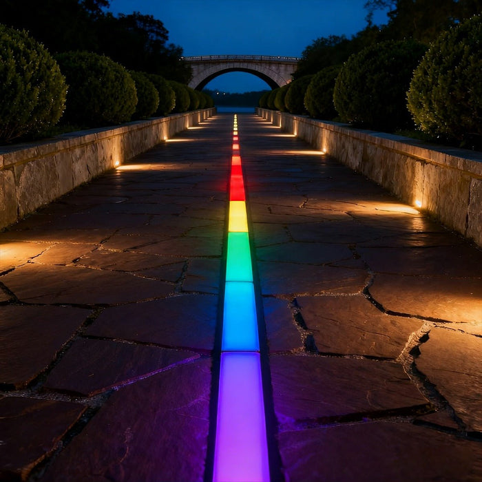 Low Voltage Waterproof Outdoor Recessed LED Strip Light - In-Ground Stainless Steel Linear Lighting, Garden/Yard Accent