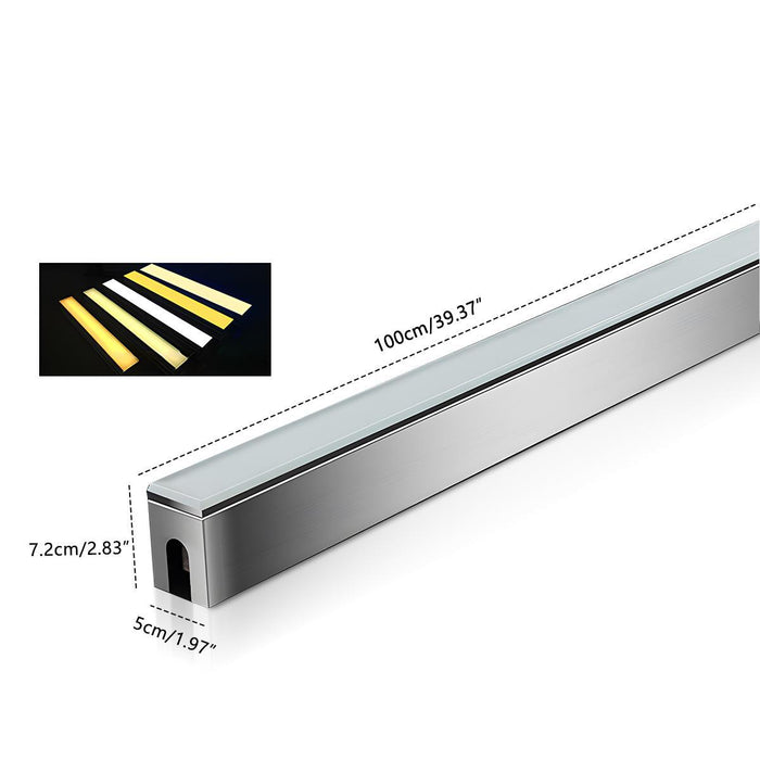 Low Voltage Waterproof Outdoor Recessed LED Strip Light - In-Ground Stainless Steel Linear Lighting, Garden/Yard Accent