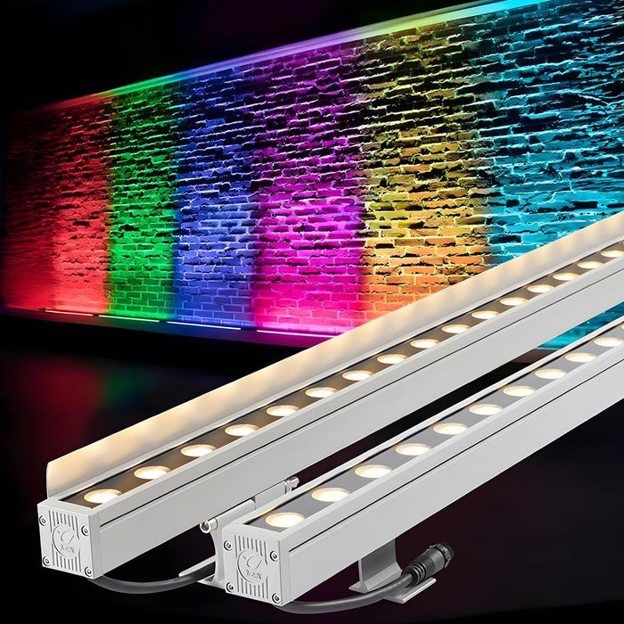 Outdoor Recessed LED Wall Washer Light - RGB Dimmable, Low Voltage, Waterproof