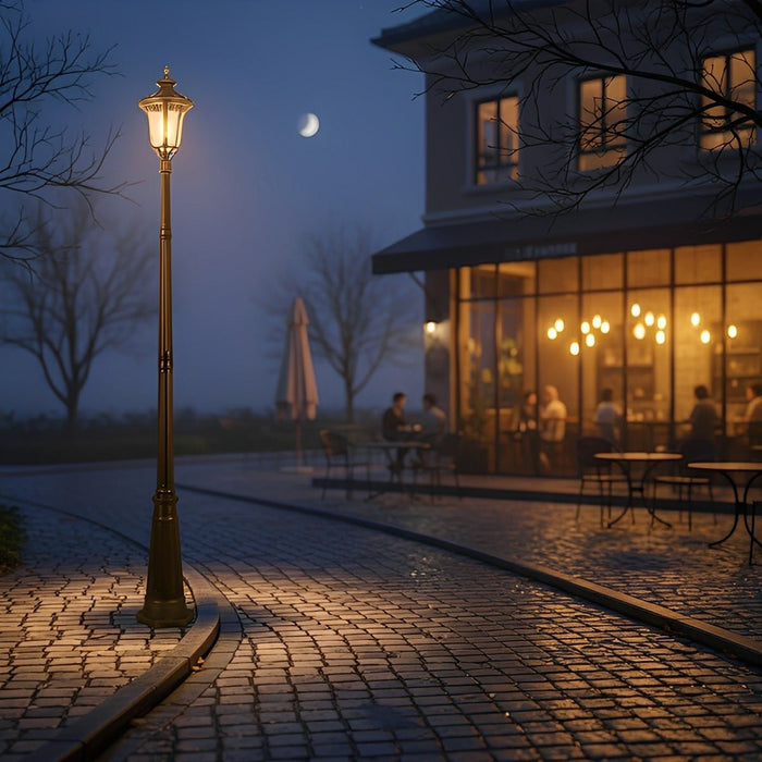 Retro Bronze European Style Street Light - Outdoor Post Lantern for Garden, Pathway, and Yard Illumination
