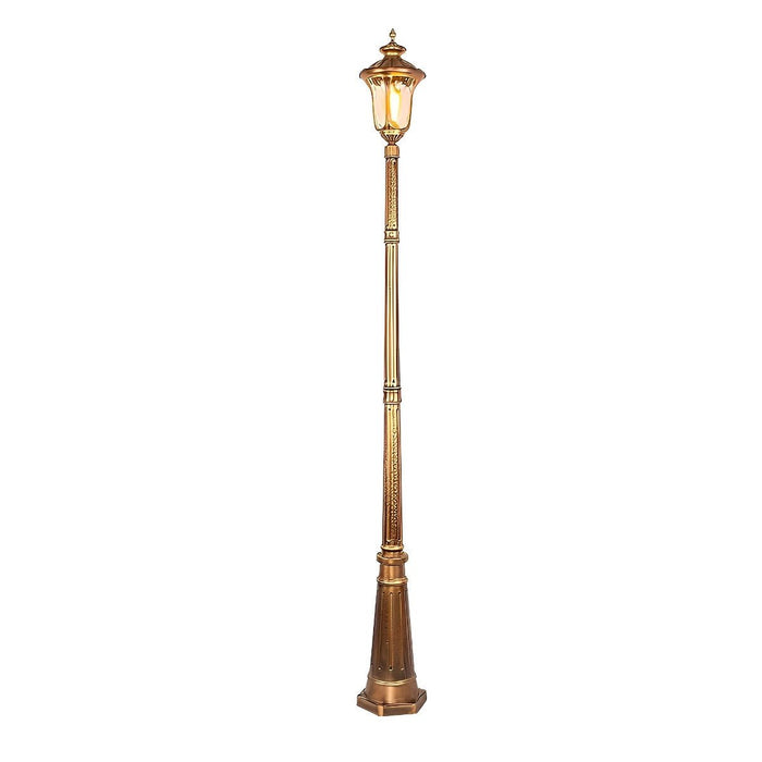 Retro Bronze European Style Street Light - Outdoor Post Lantern for Garden, Pathway, and Yard Illumination