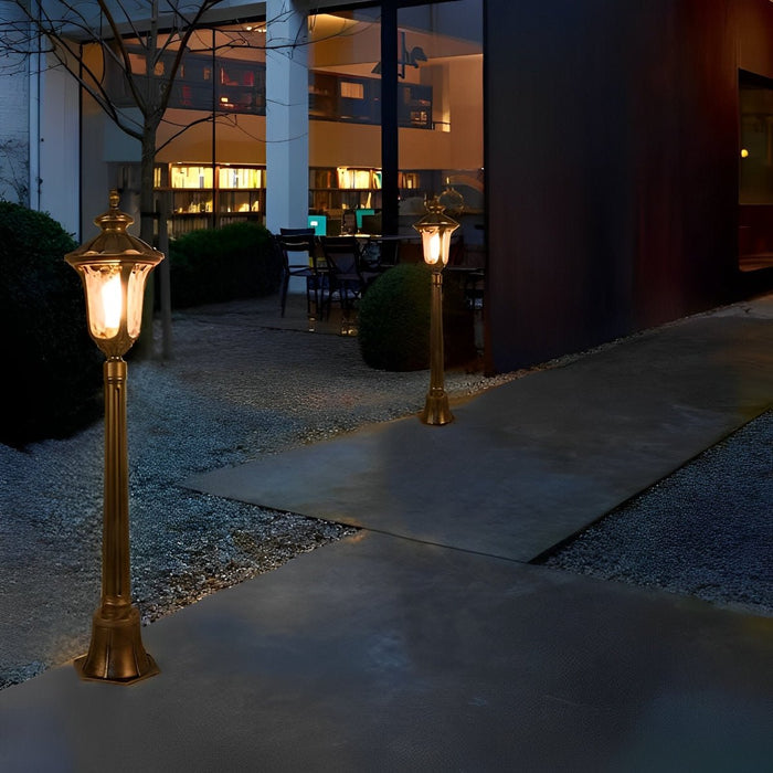 Retro Bronze European Style Street Light - Outdoor Post Lantern for Garden, Pathway, and Yard Illumination
