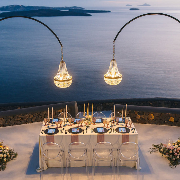 Outdoor Crystal Chandelier, Waterproof Low Voltage, Luxury Event Lighting for Garden/Patio/Wedding
