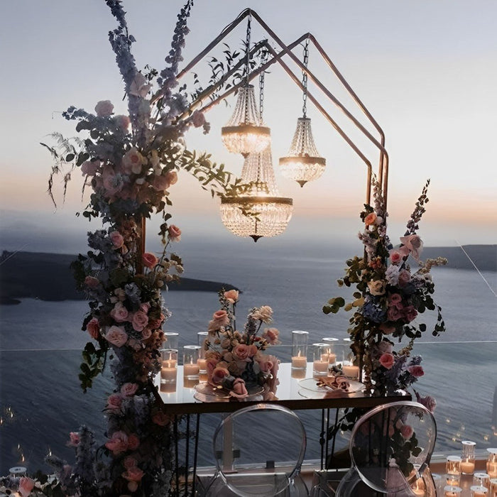 Outdoor Crystal Chandelier, Waterproof Low Voltage, Luxury Event Lighting for Garden/Patio/Wedding