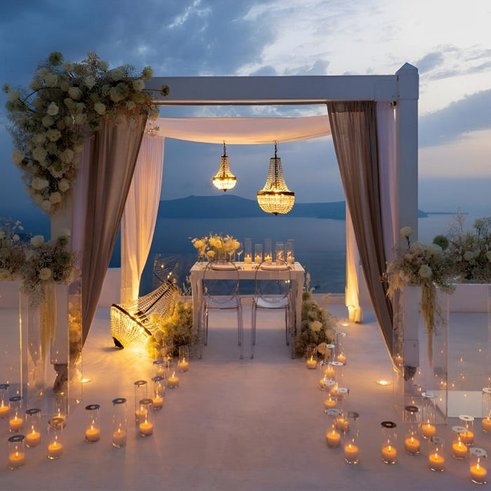 Outdoor Crystal Chandelier, Waterproof Low Voltage, Luxury Event Lighting for Garden/Patio/Wedding