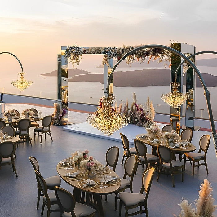 Outdoor Crystal Chandeliers - Luxury Waterproof Wedding Lighting - Event Decor