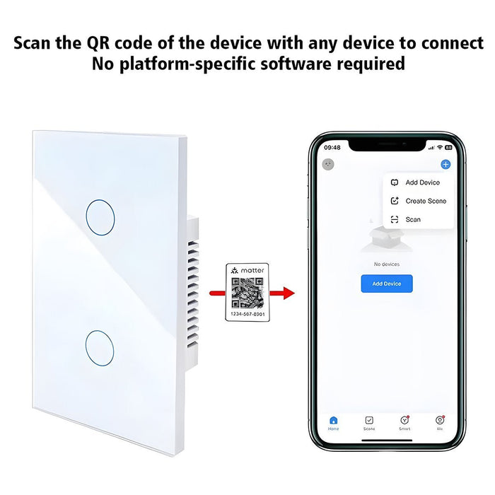 Matter Smart Switch Light Control - Touch Sensitive - Alexa/Google Home/Apple HomeKit/HA Compatible