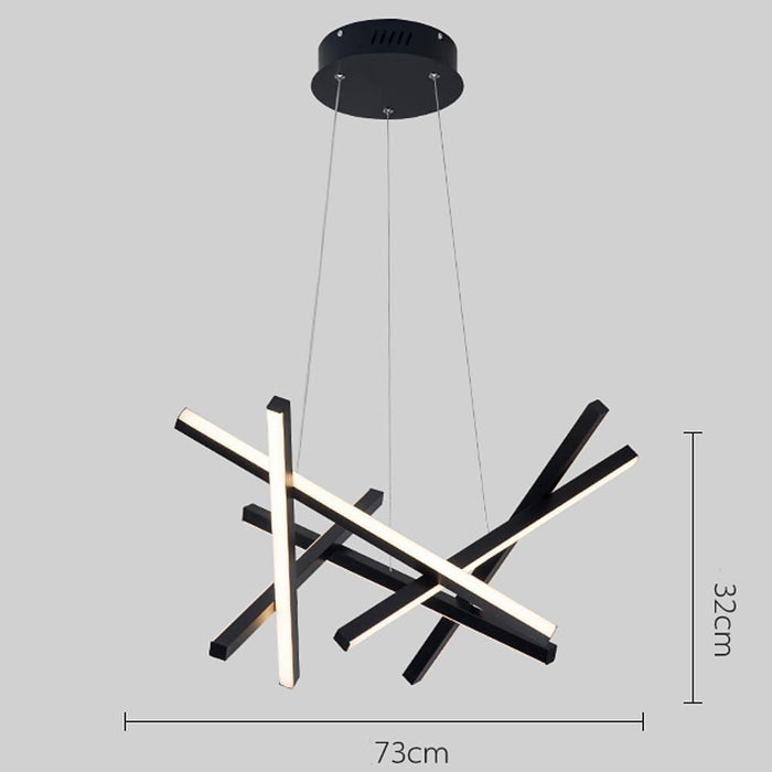 Modern LED Sputnik Stick Chandelier White Kitchen Dining Room Lighting