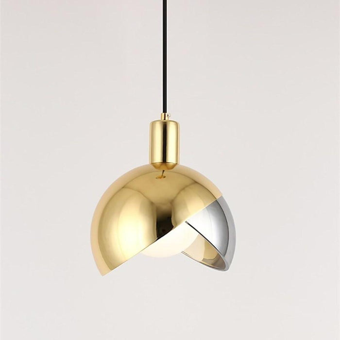 Semi Globe Metal Glass Pendant Light Shade Dual Colored Pendant Lighting