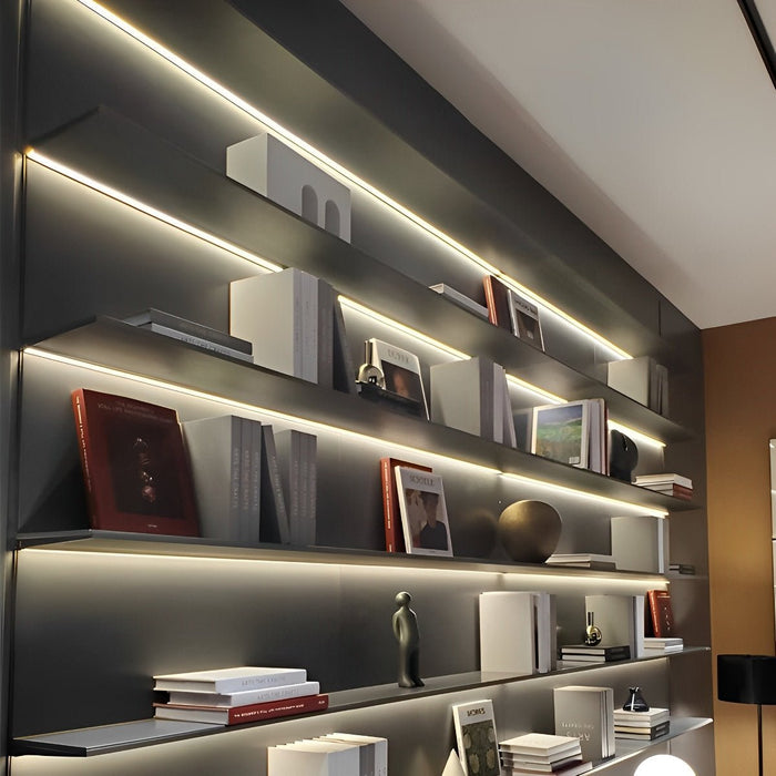 Recessed Invisible LED Strip Light - Under Cabinet Lighting / Linear Shelf Illumination, 4-Pack