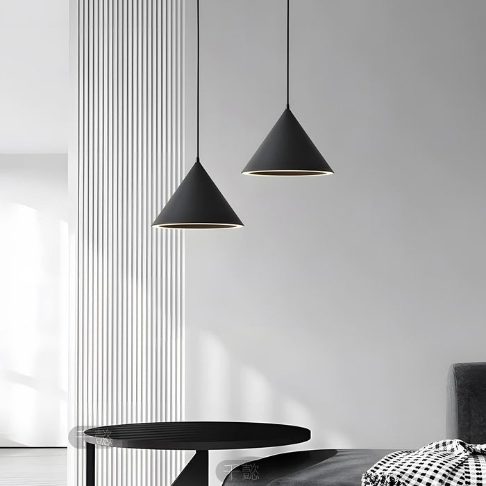 Conical LED Macaron Color Nordic Pendant Light - Modern Ceiling Fixture, Adjustable Height, Kitchen Island Dining Room Accent