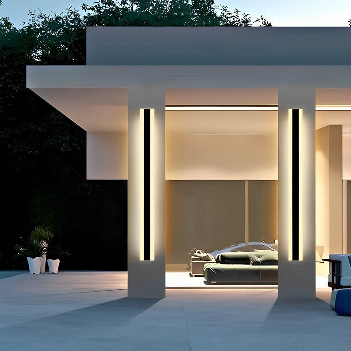 Outdoor Waterproof LED Linear Wall Sconce, Modern Minimalist Design for Patio/Porch/Garden