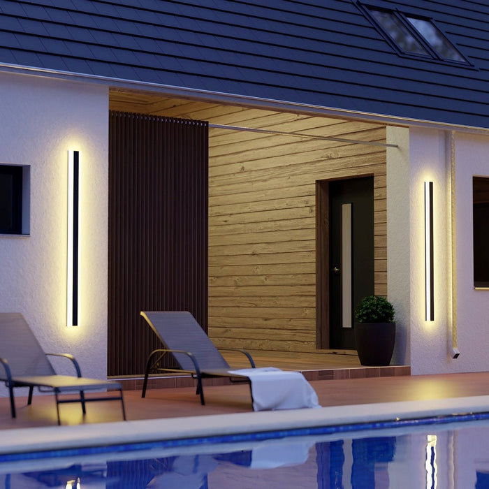 Outdoor Waterproof LED Linear Wall Sconce, Modern Minimalist Design for Patio/Porch/Garden