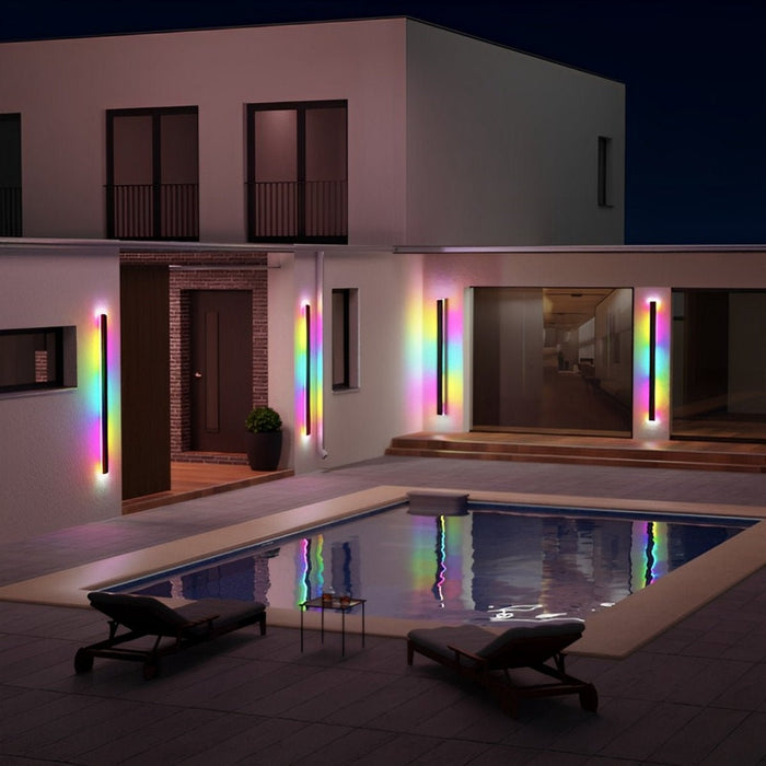 Outdoor Waterproof LED Linear Wall Sconce, Modern Minimalist Design for Patio/Porch/Garden
