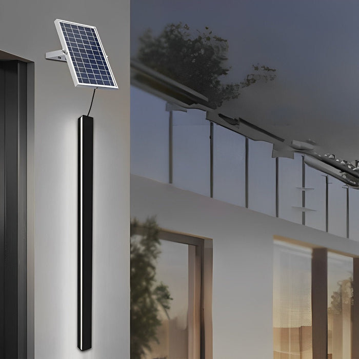 Solar Powered LED Strip Wall Sconce, Dusk to Dawn Motion Sensor Security Light for Garage/Patio/Porch