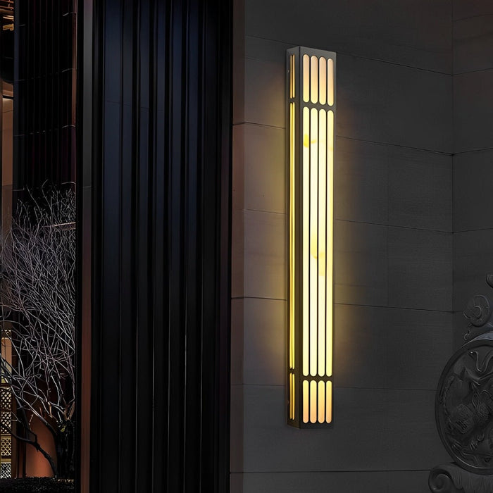 Long Strip Rectangular Outdoor Wall Lamp - Weatherproof Aluminum Sconce for Modern Home Exteriors, Patios, and Walkways