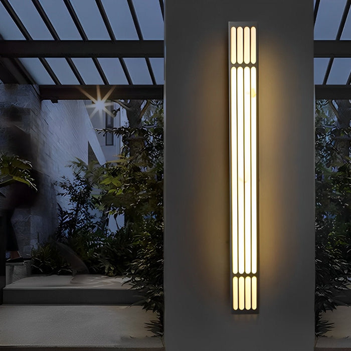 Long Strip Rectangular Outdoor Wall Lamp - Weatherproof Aluminum Sconce for Modern Home Exteriors, Patios, and Walkways