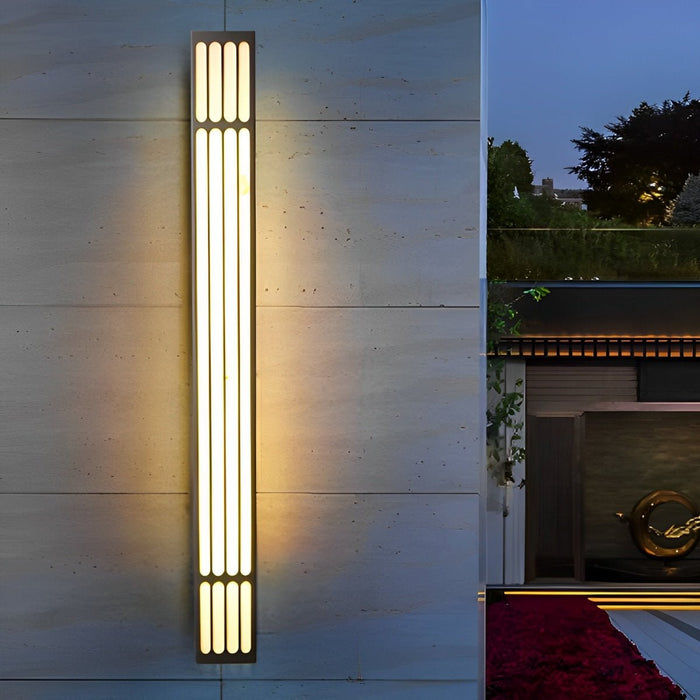 Long Strip Rectangular Outdoor Wall Lamp - Weatherproof Aluminum Sconce for Modern Home Exteriors, Patios, and Walkways